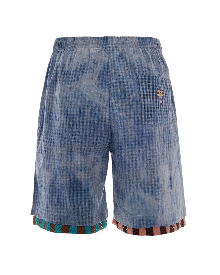 Barrow Regular Fit Bermuda Shorts In Light Blue Check