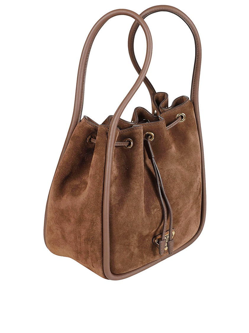 Prada Soft Suede Bag With Drawstring Fastening