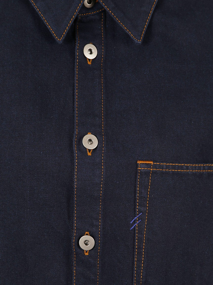 Burberry Relaxed Fit Button-Up Shirt With Contrast Stitching