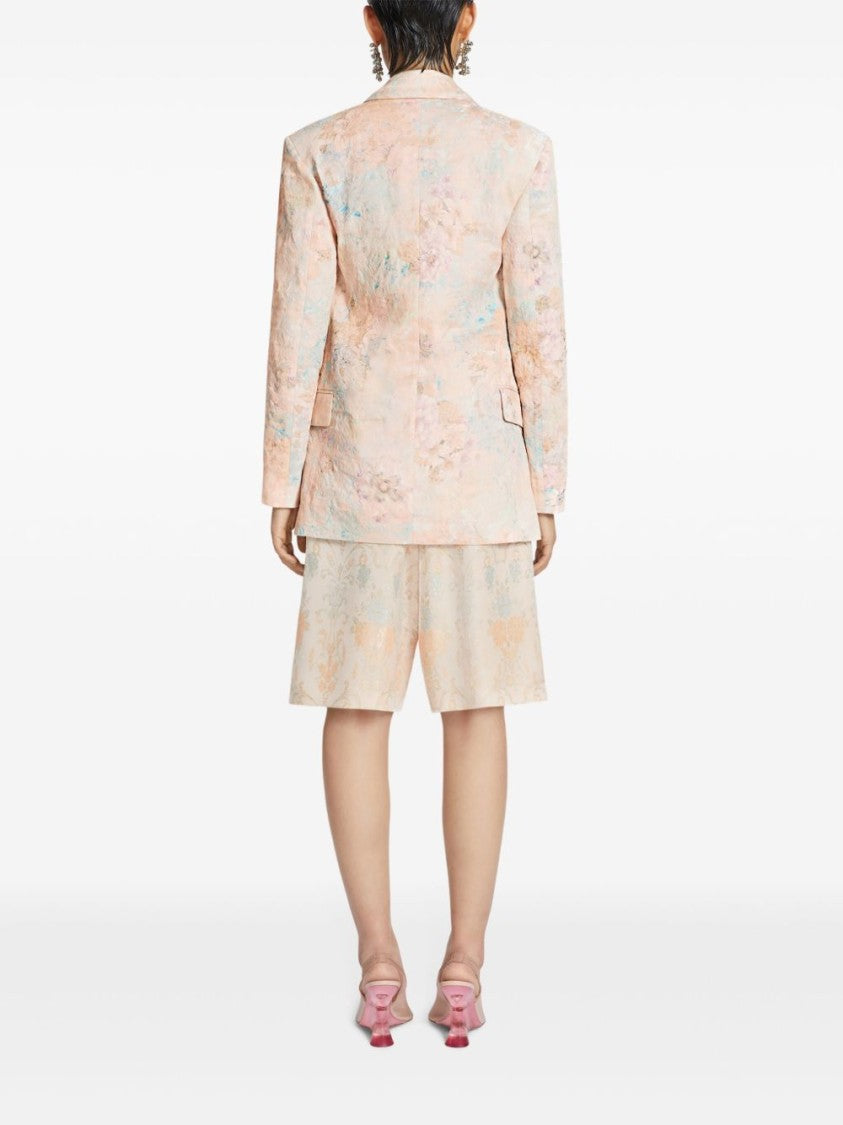 Dries Van Noten Floral-Patterned Jacket With Classic Collar And Multiple Pockets