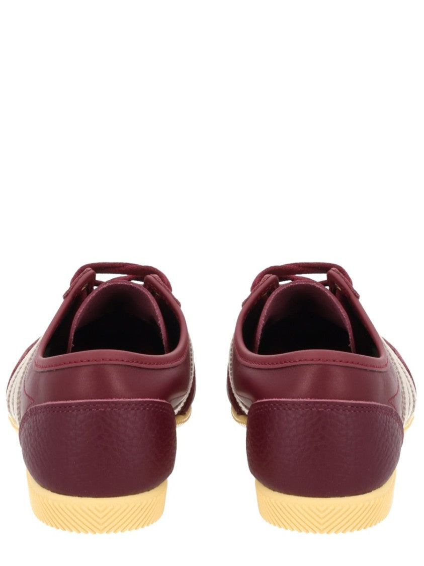 Adidas Originals Low-Profile Burgundy Leather Sneakers With Contrasting Sole