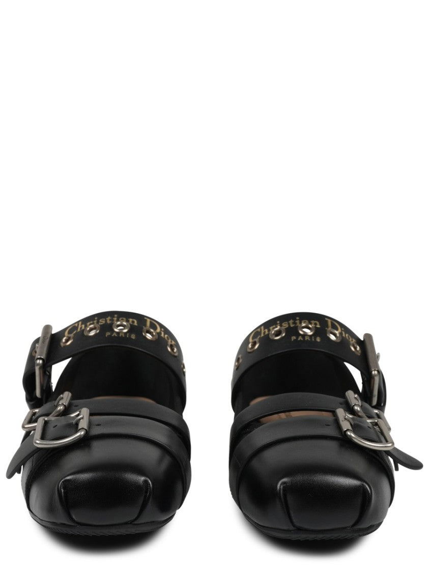 Dior Punk Black Leather Flats