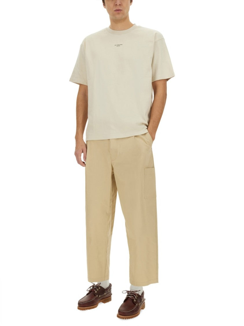 Drôle De Monsieur Relaxed Fit Cropped Pants With Tapered Leg