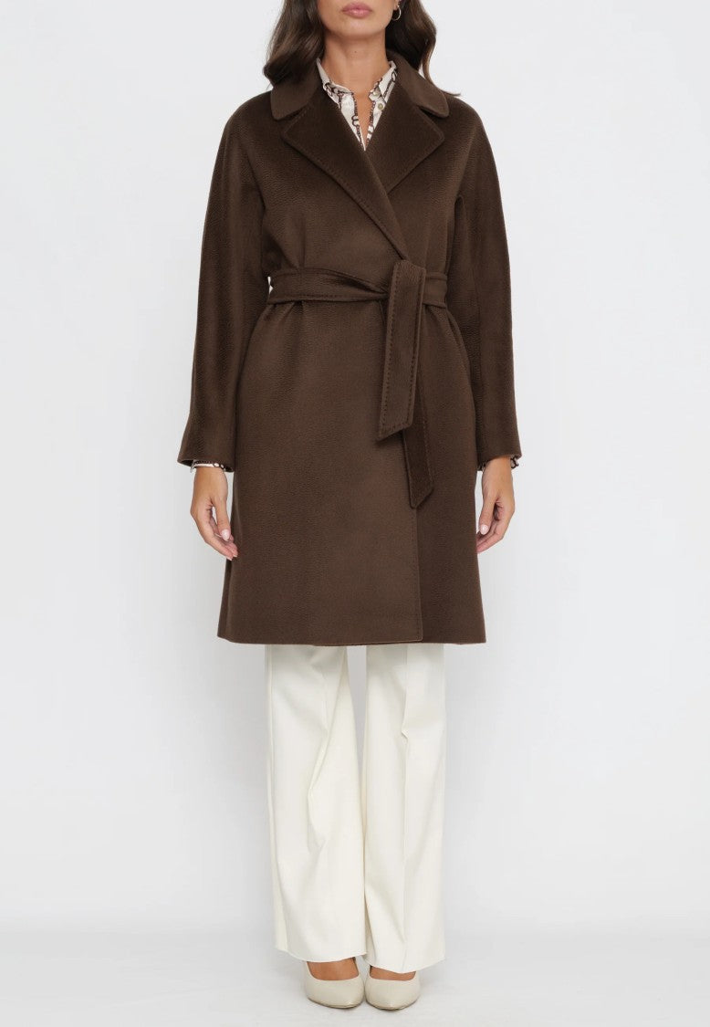 Max Mara Chocolate Brown Virgin Wool Corte Coat
