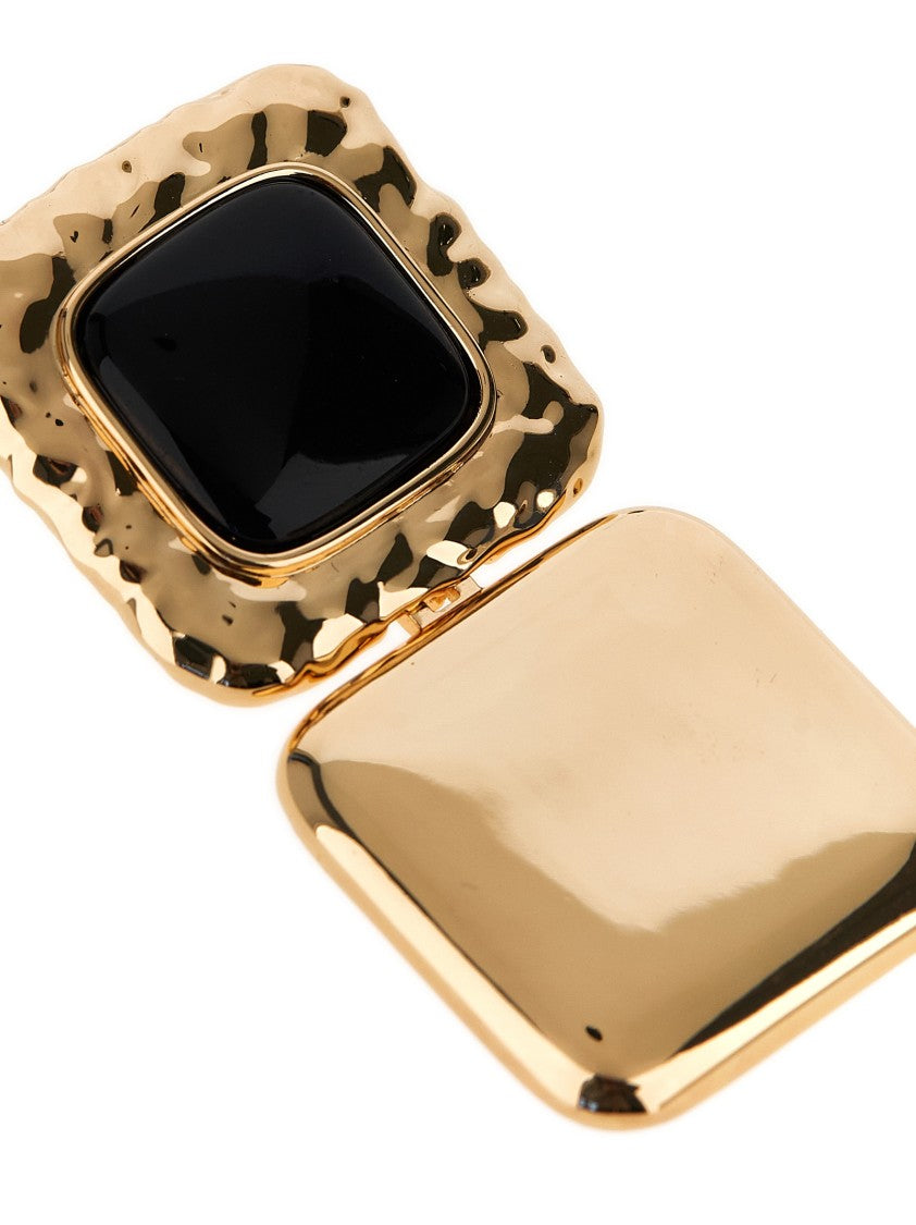 Self-Portrait 'Mottled Gold Black Tiered' Earrings