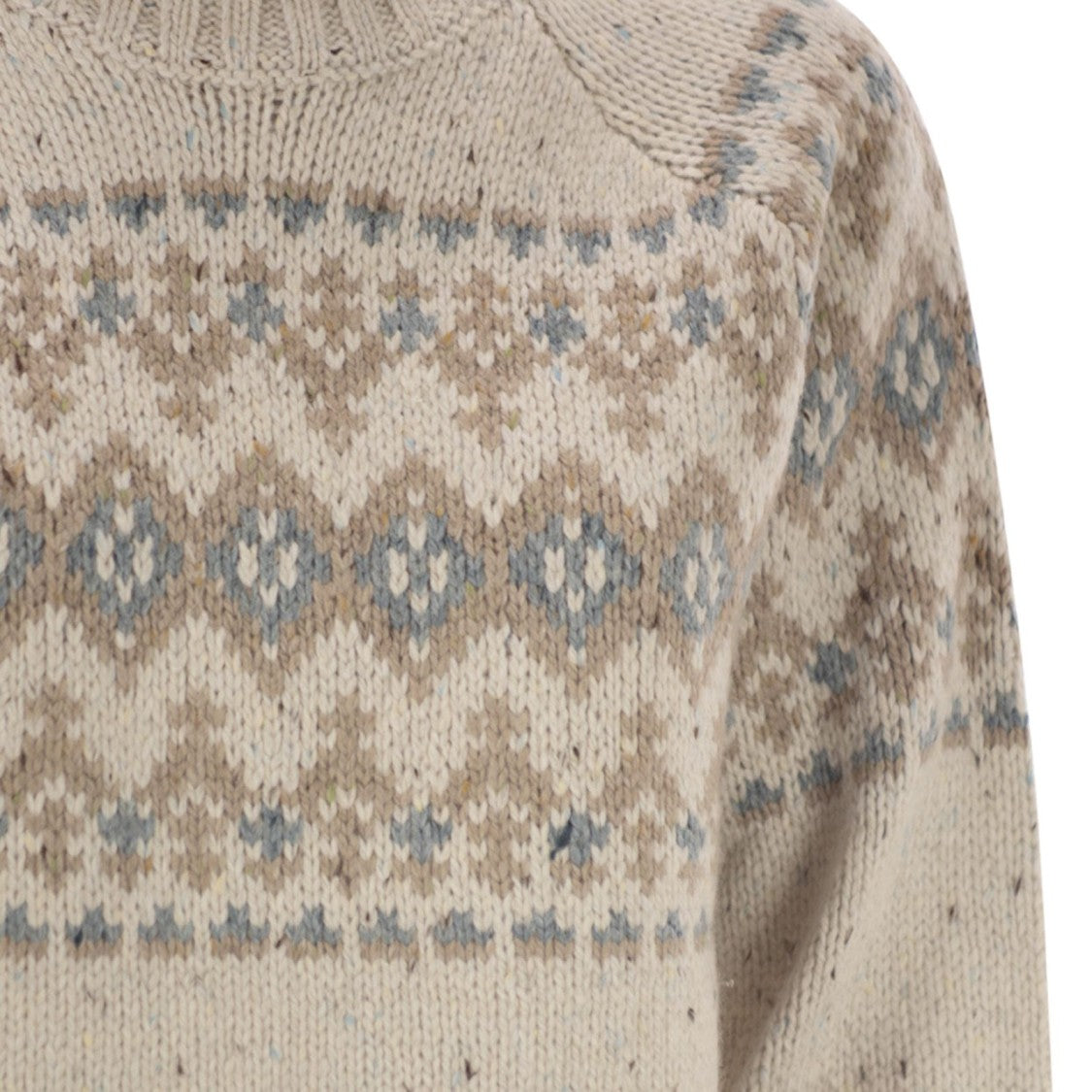 Mc2 Saint Barth Fair Isle Knit Sweater With Ribbed Turtleneck
