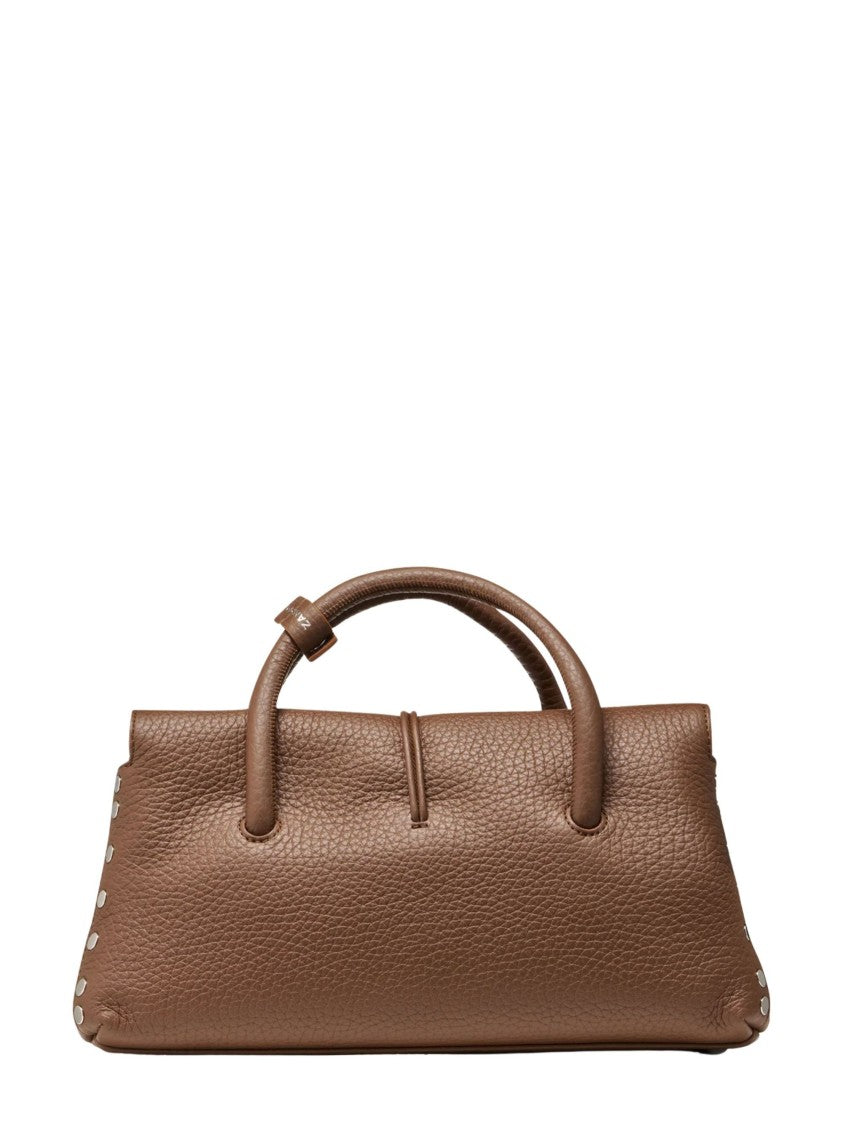 Zanellato Structured Leather Handbag With Silver-Tone Turn-Lock Clasp