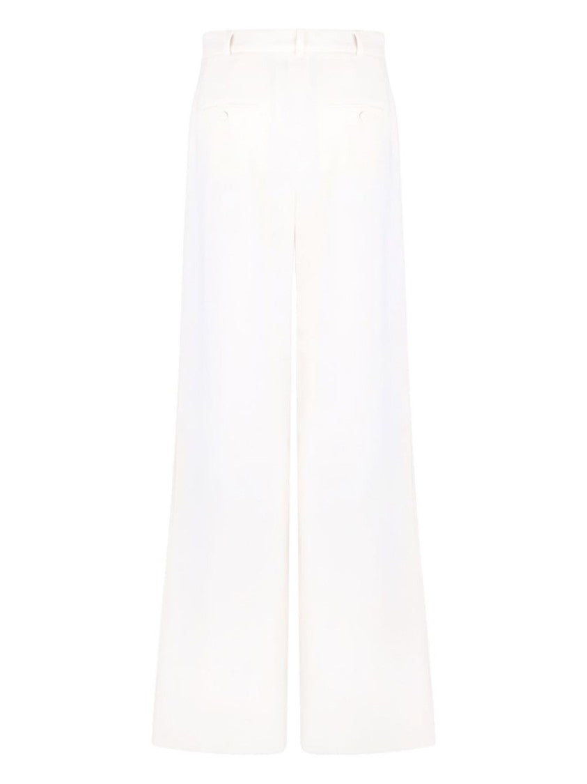 Max Mara Ivory White Cady Wide-Leg Trousers