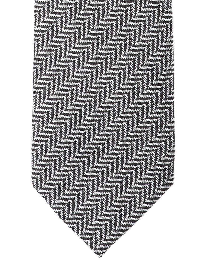 Tom Ford Herringbone Pattern Mulberry Silk Tie