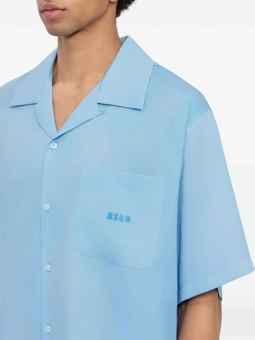 Msgm Relaxed Fit Short-Sleeve Shirt With Camp Collar