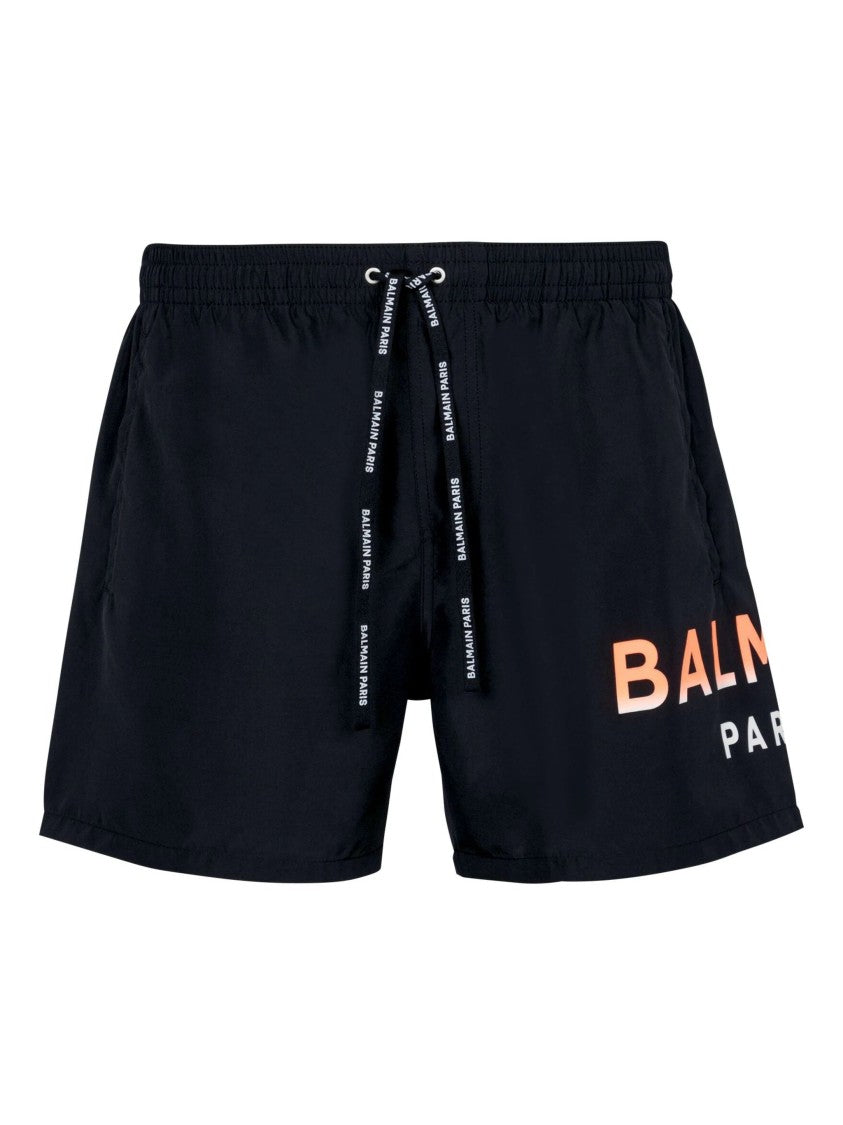 Balmain Logo-Print Swim Shorts