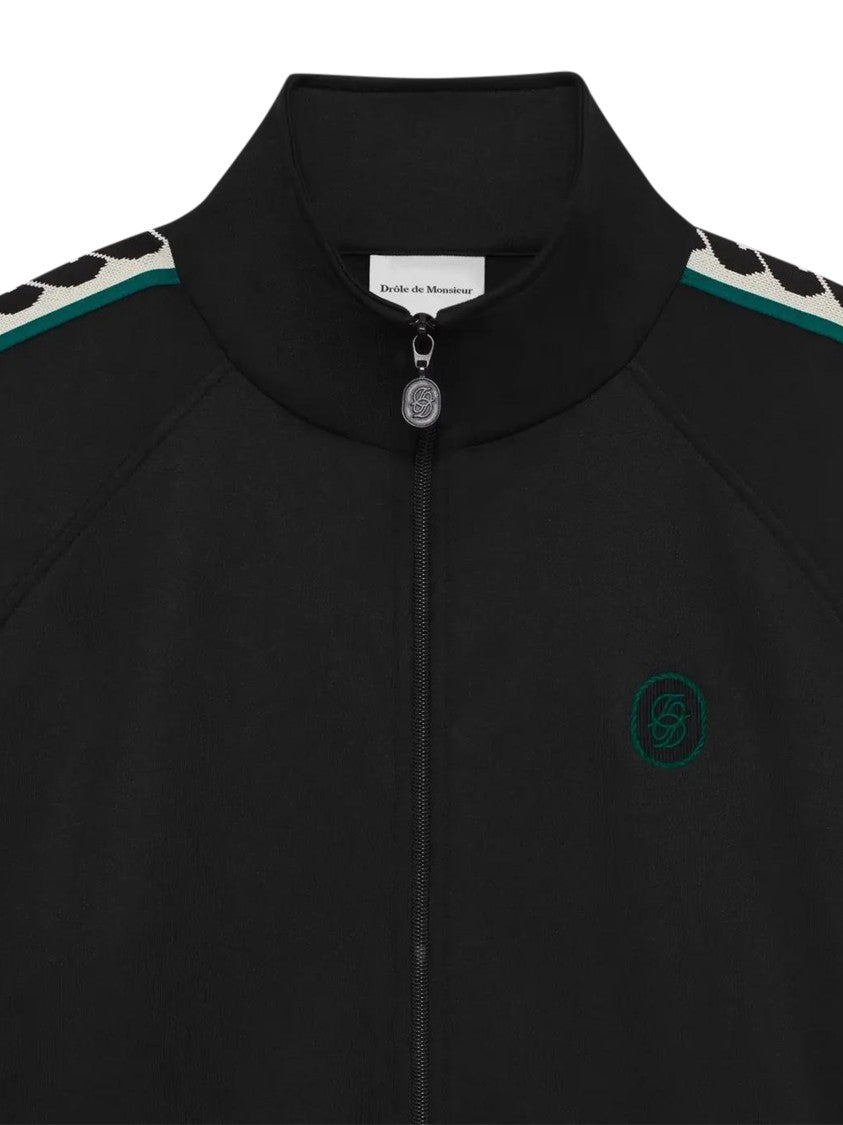 Drôle De Monsieur Zip-Up Jacket With High Collar And Patterned Stripes