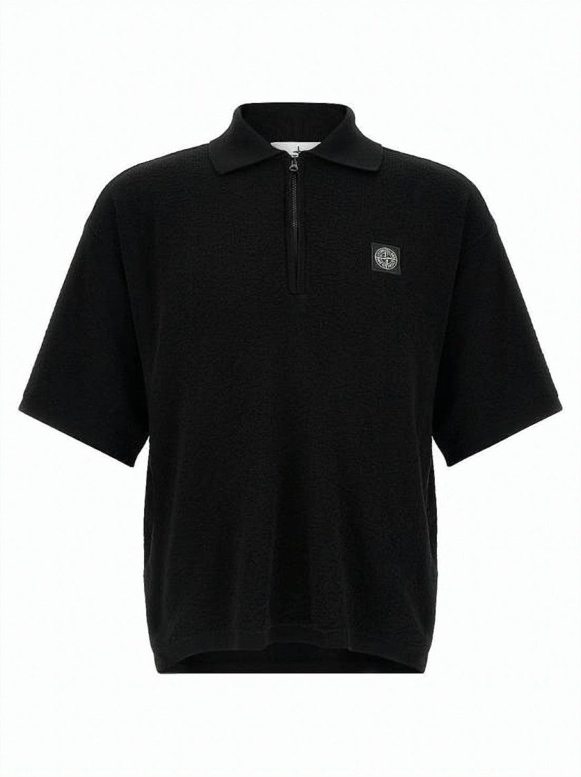 Stone Island Textured Short-Sleeved Polo Shirt