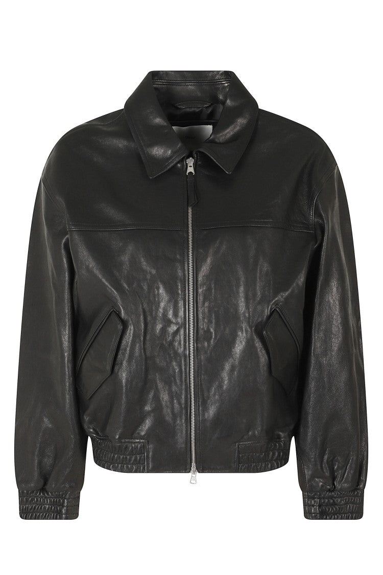 Dunst Black Leather Blouson Jacket
