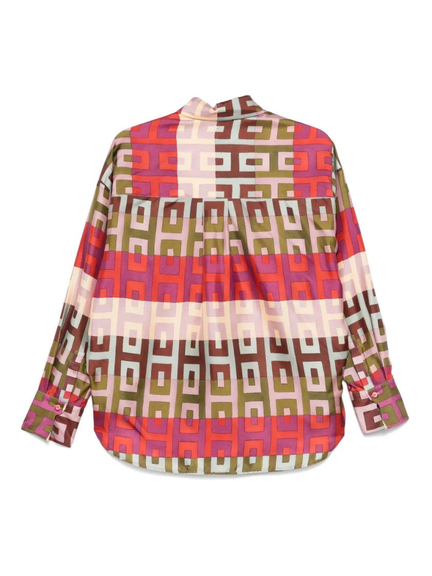 Lorena Antoniazzi Powder Pink Geometric-Print Shirt