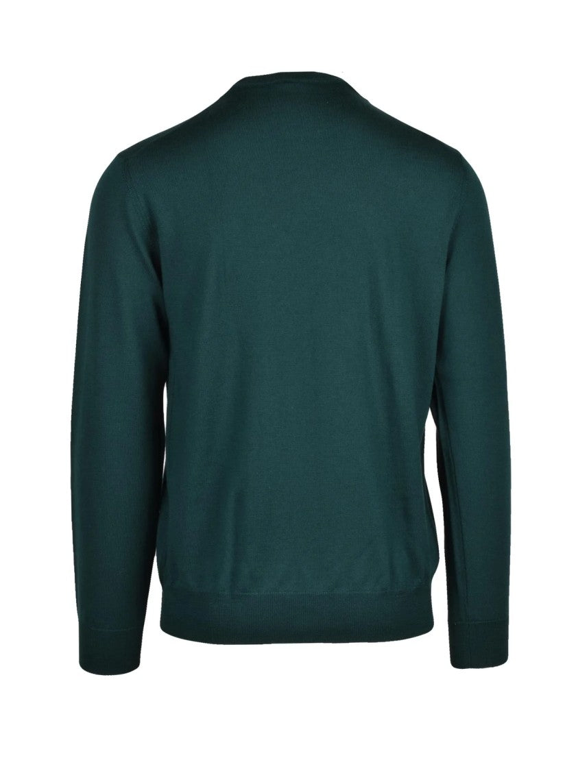 Baturo Baturo Merino Wool Crew Neck Sweater With Ribbed Details