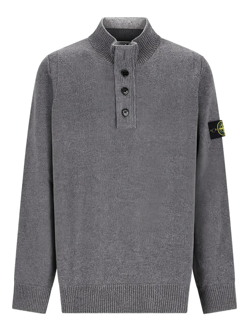 Stone Island Buttoned Long-Sleeve Polo Shirt