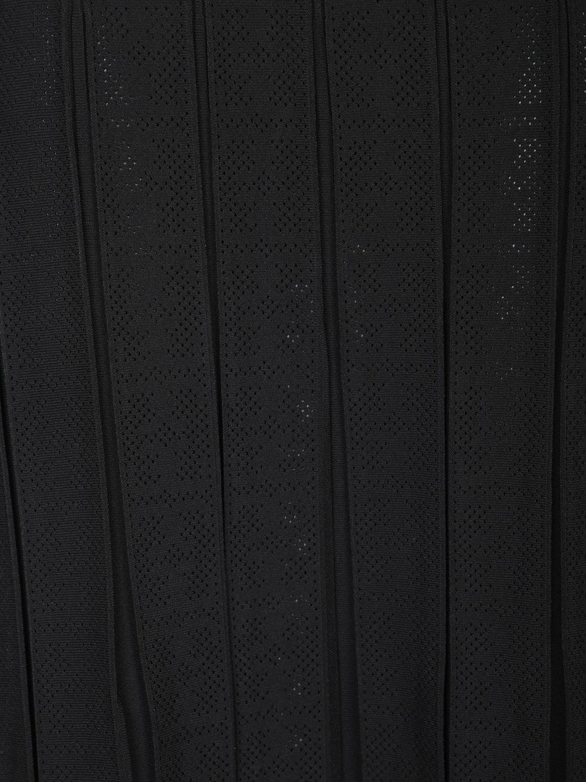 Tory Burch Pleated Black Midi Skirt