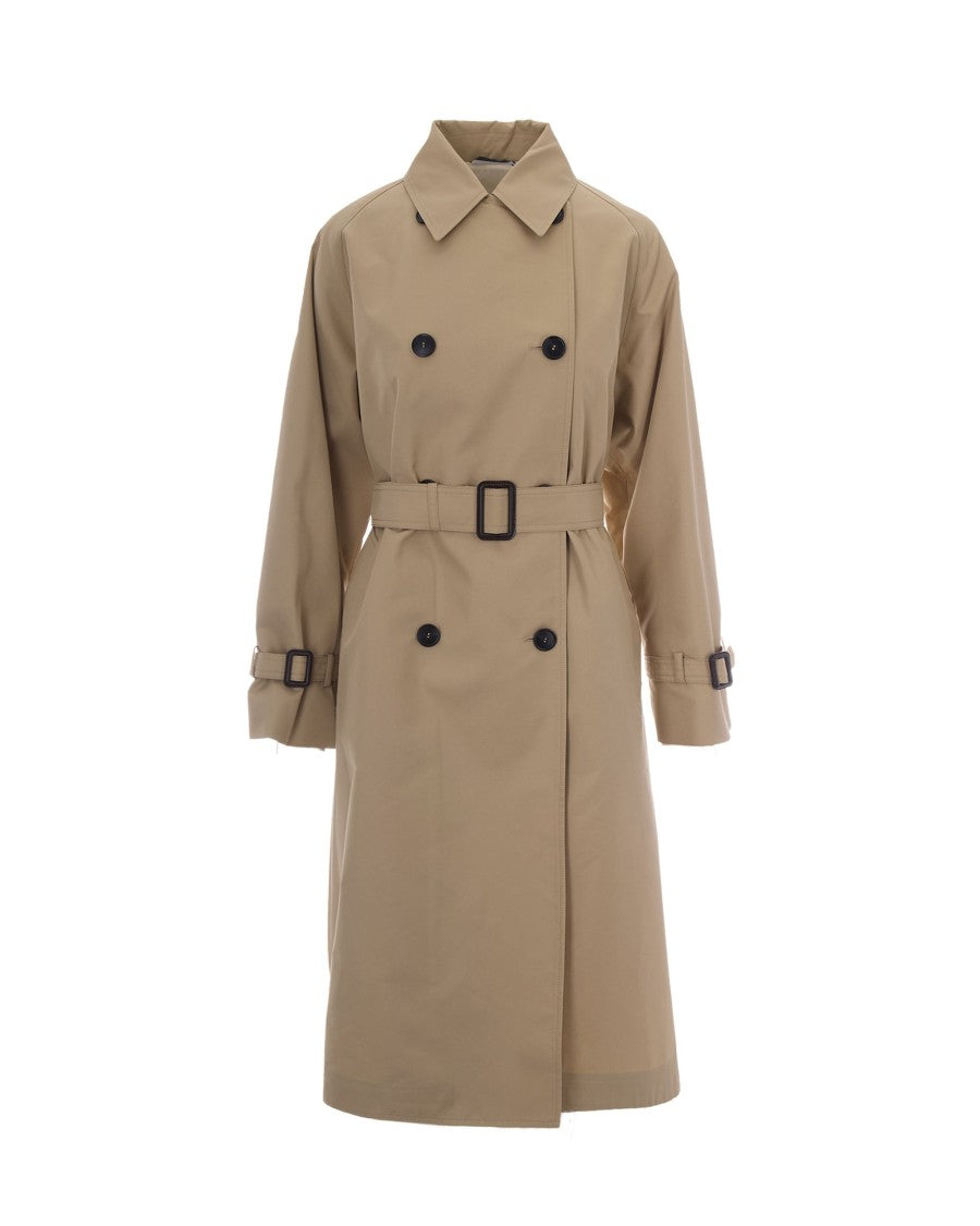 Max Mara Reversible Midi Trench Coat With Cape Overlay And Central Vent