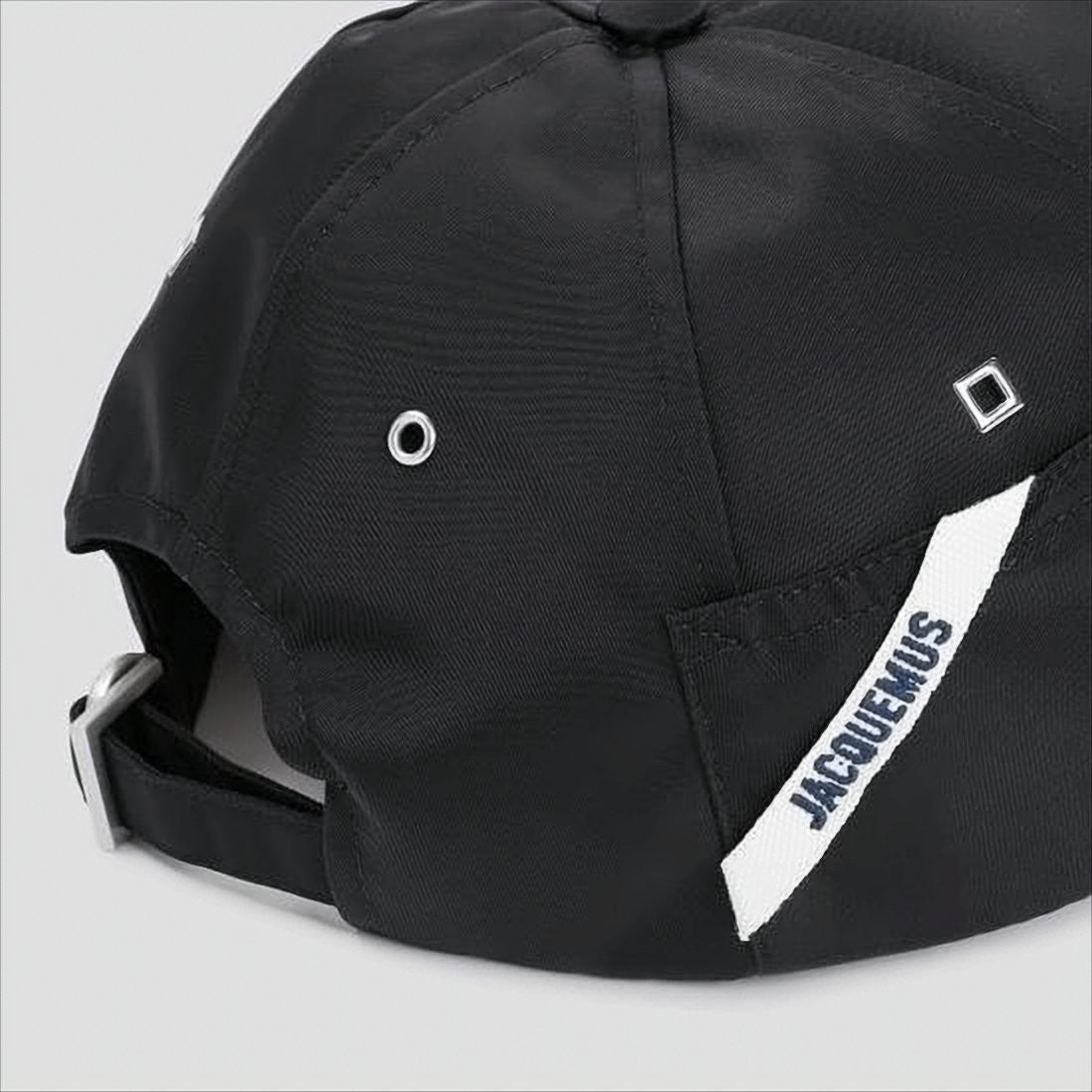 Jacquemus Structured Black Cap With Curved Brim And Distinctive Tag