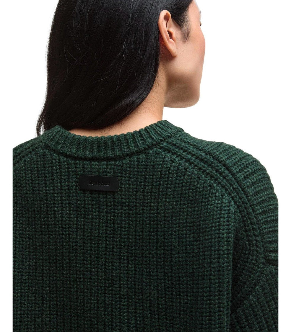 Barbour Lilian Green Crewneck Sweater
