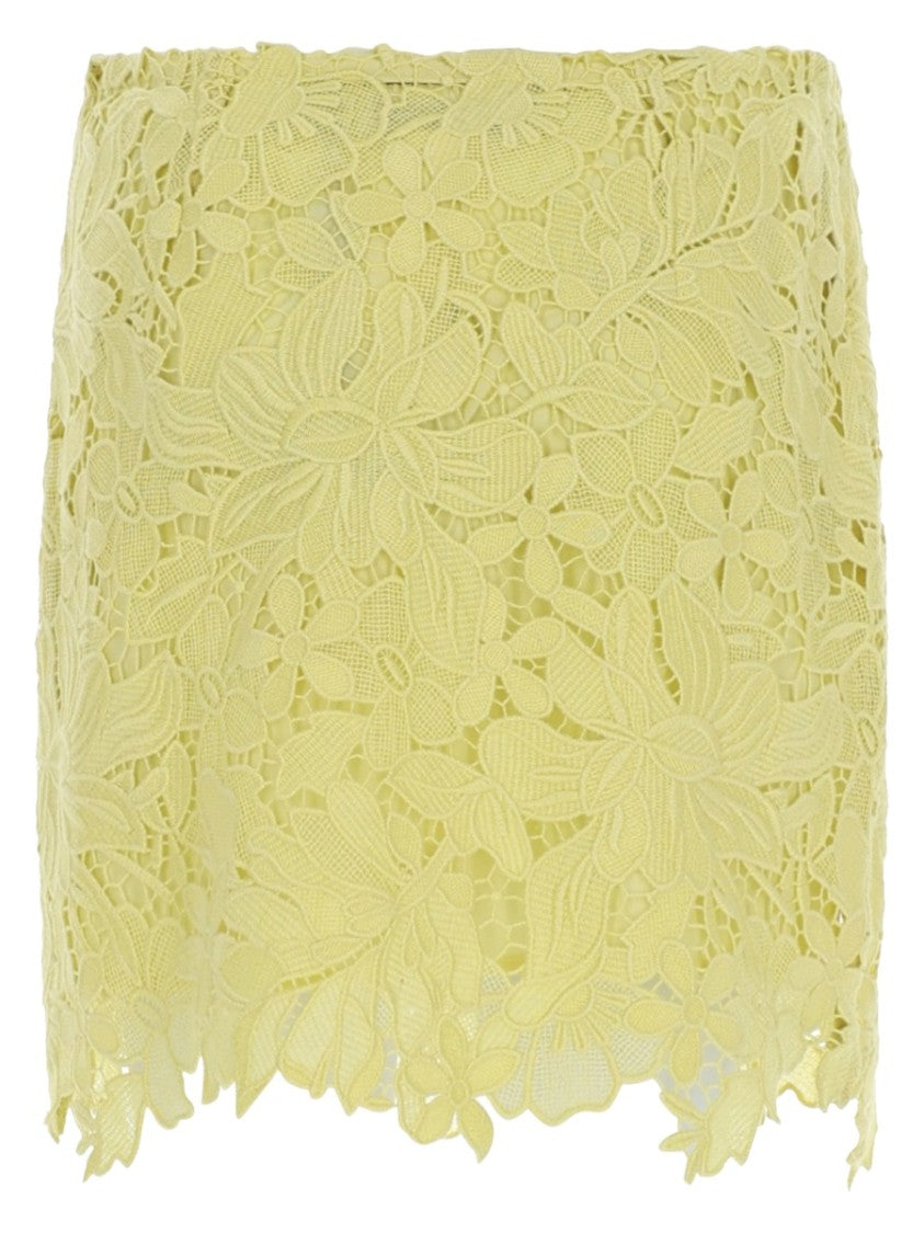Sportmax Intricate Macramé Lace Miniskirt With Scalloped Hem