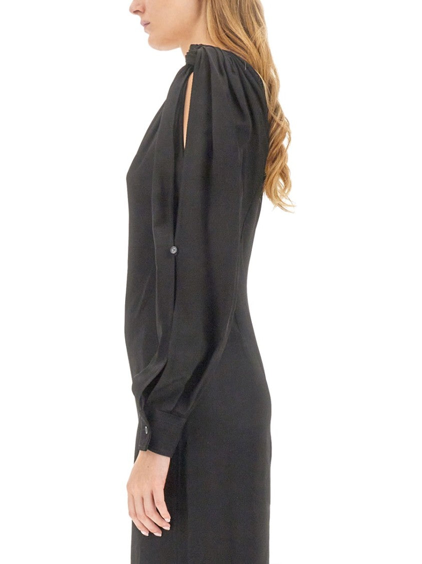 Bottega Veneta Viscose Midi Dress With Flowing Silhouette