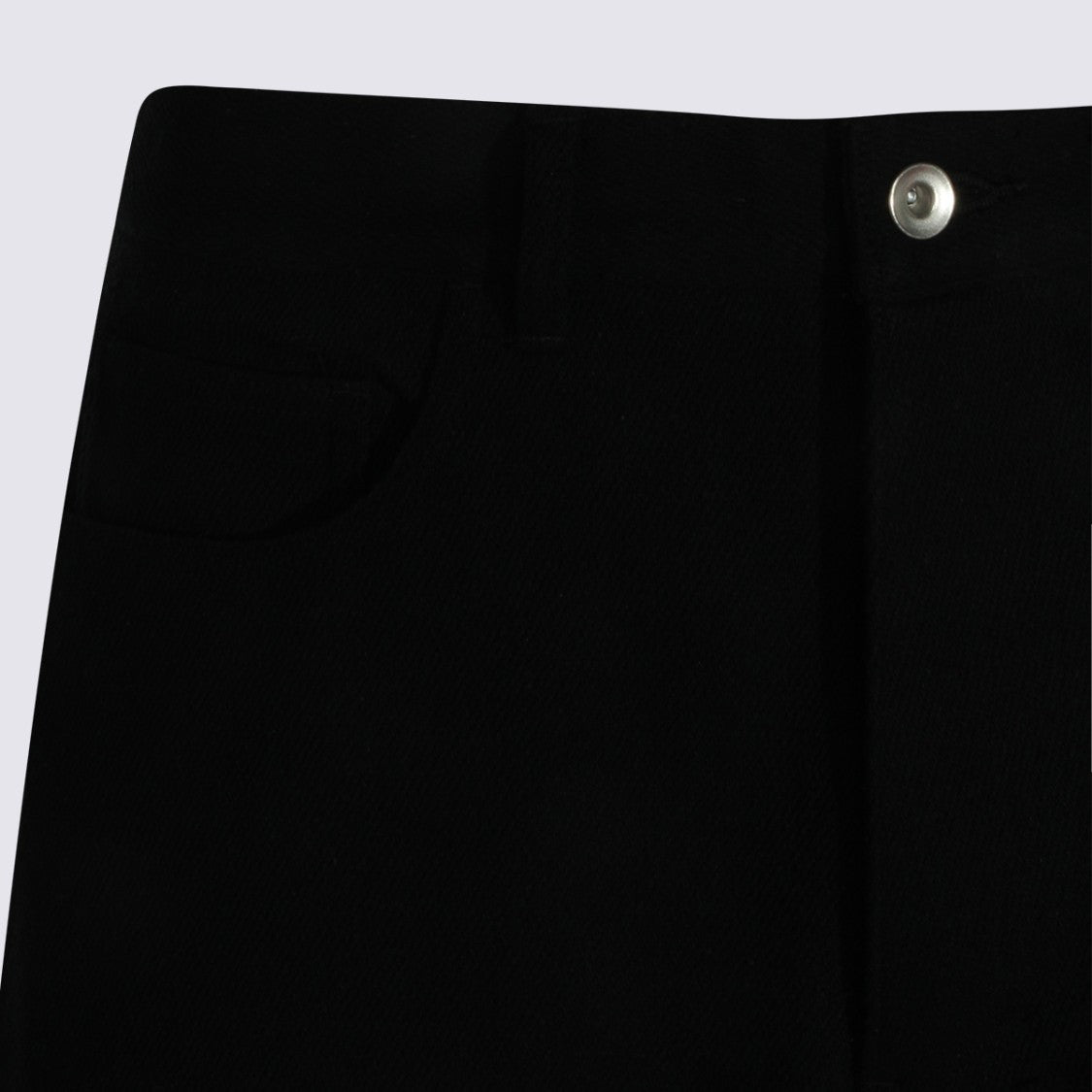 Auralee Straight Cut Black Shorts With Mid-Length Hem