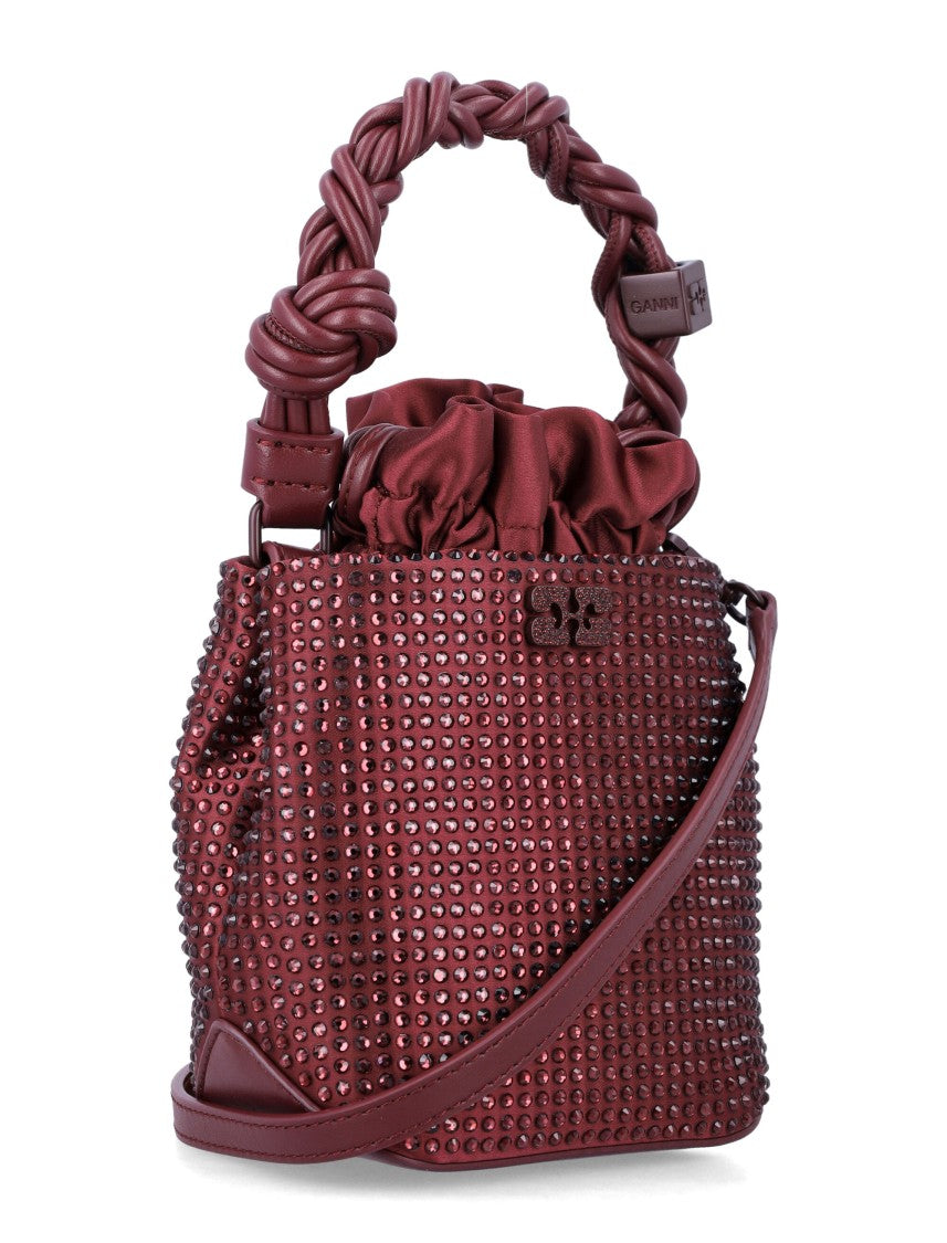Ganni Mini Bou Crystal Bucket Bag