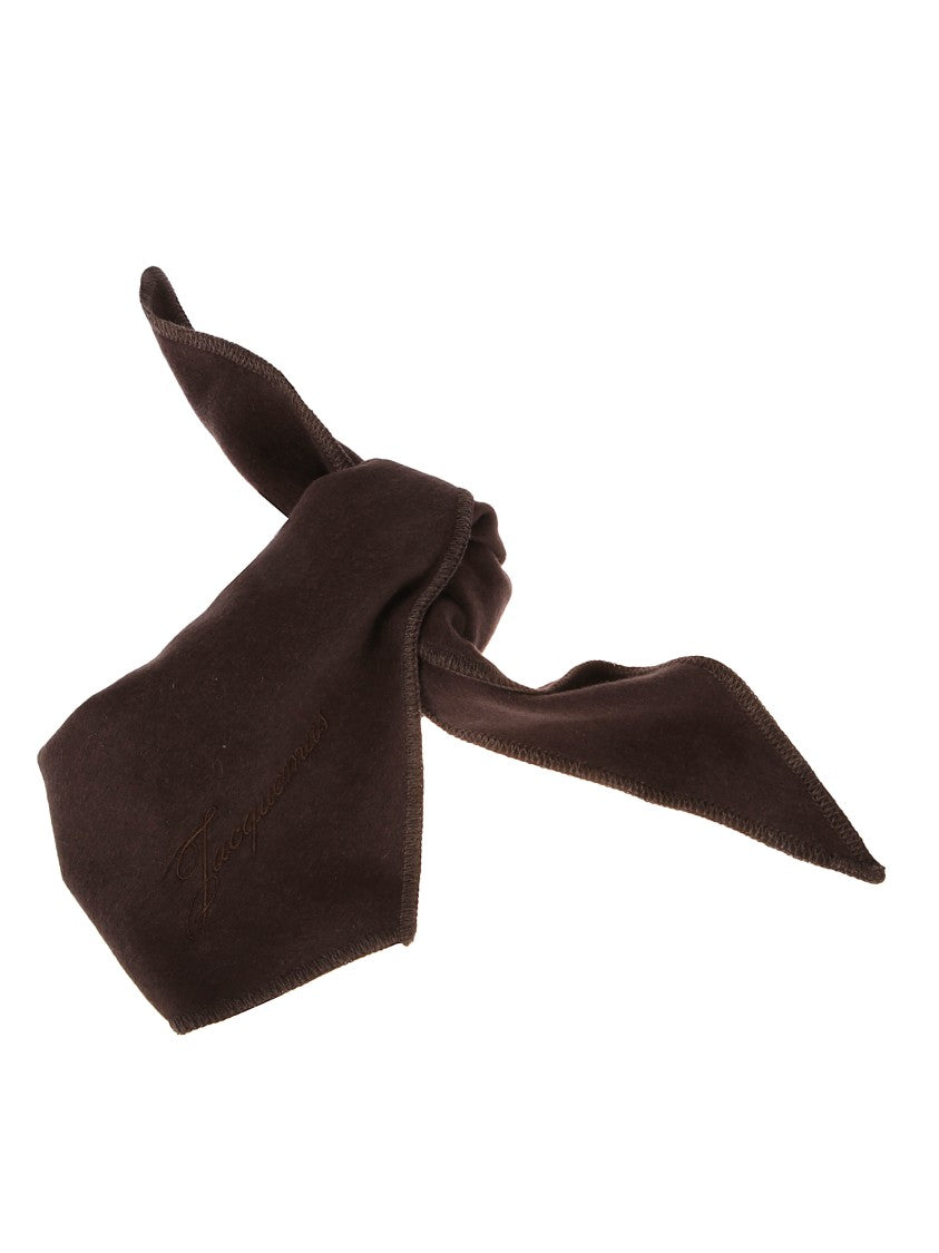 Jacquemus Triangle Cashmere Scarf In Rich Chocolate Brown
