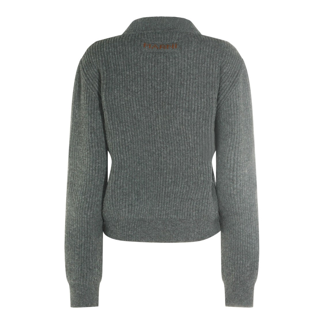 Marni Textured Wool Knit Sweater With V-Neckline And Ribbed Accents