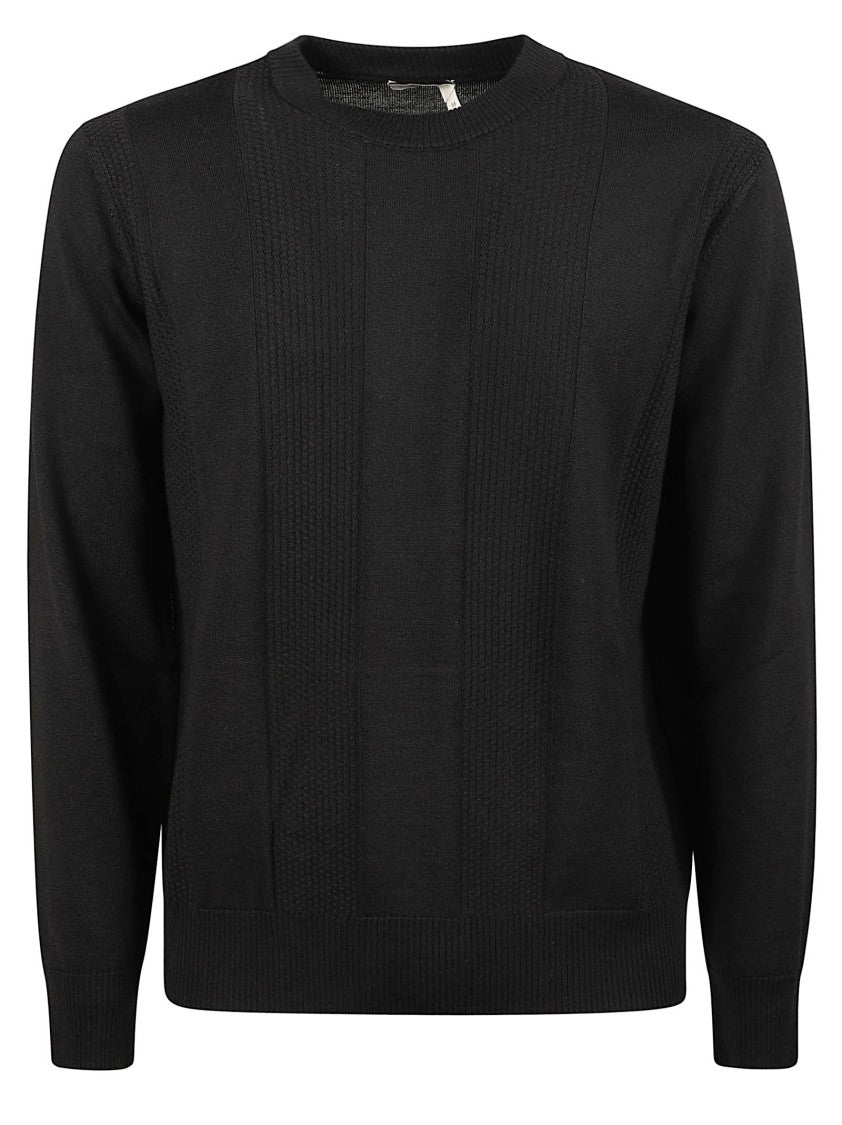 Altea Vertical Ribbed Virgin Wool Crew Neck Sweater