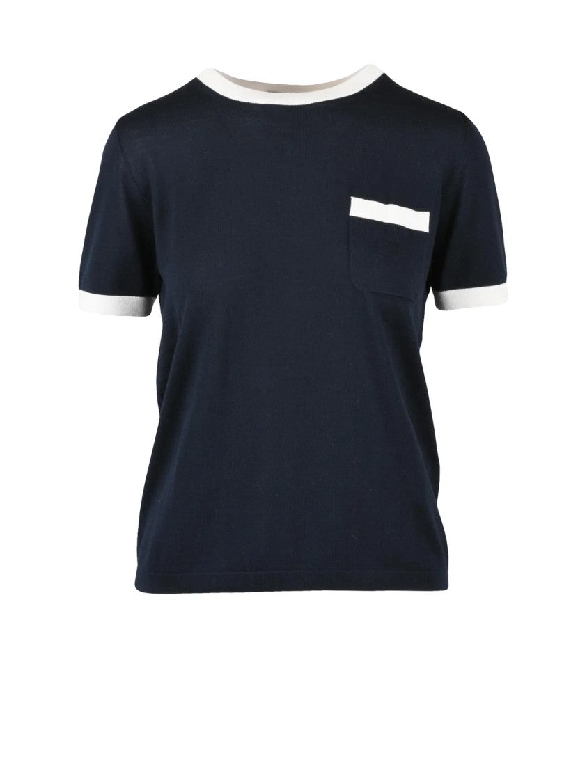 Max Mara Egidio Knit T-Shirt With Contrasting Trim Details
