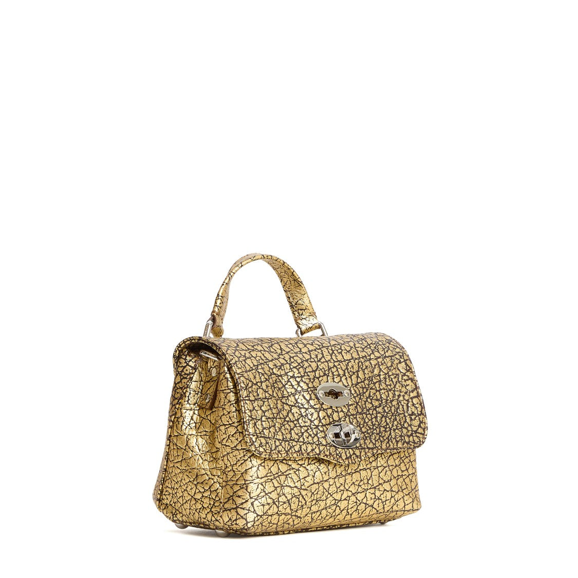 Zanellato Compact Structured Burgundy Shoulder Bag With Turn-Lock Closure