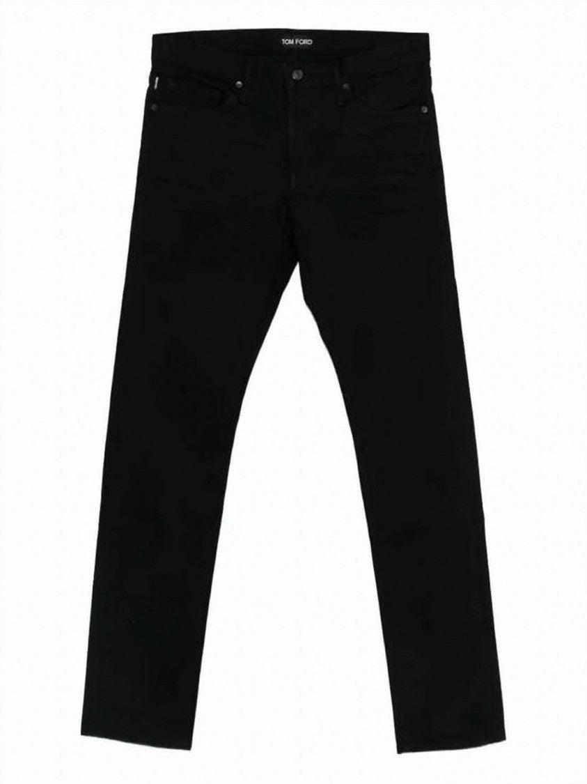 Tom Ford Slim Fit Black Denim Pants With Classic Five-Pocket Design