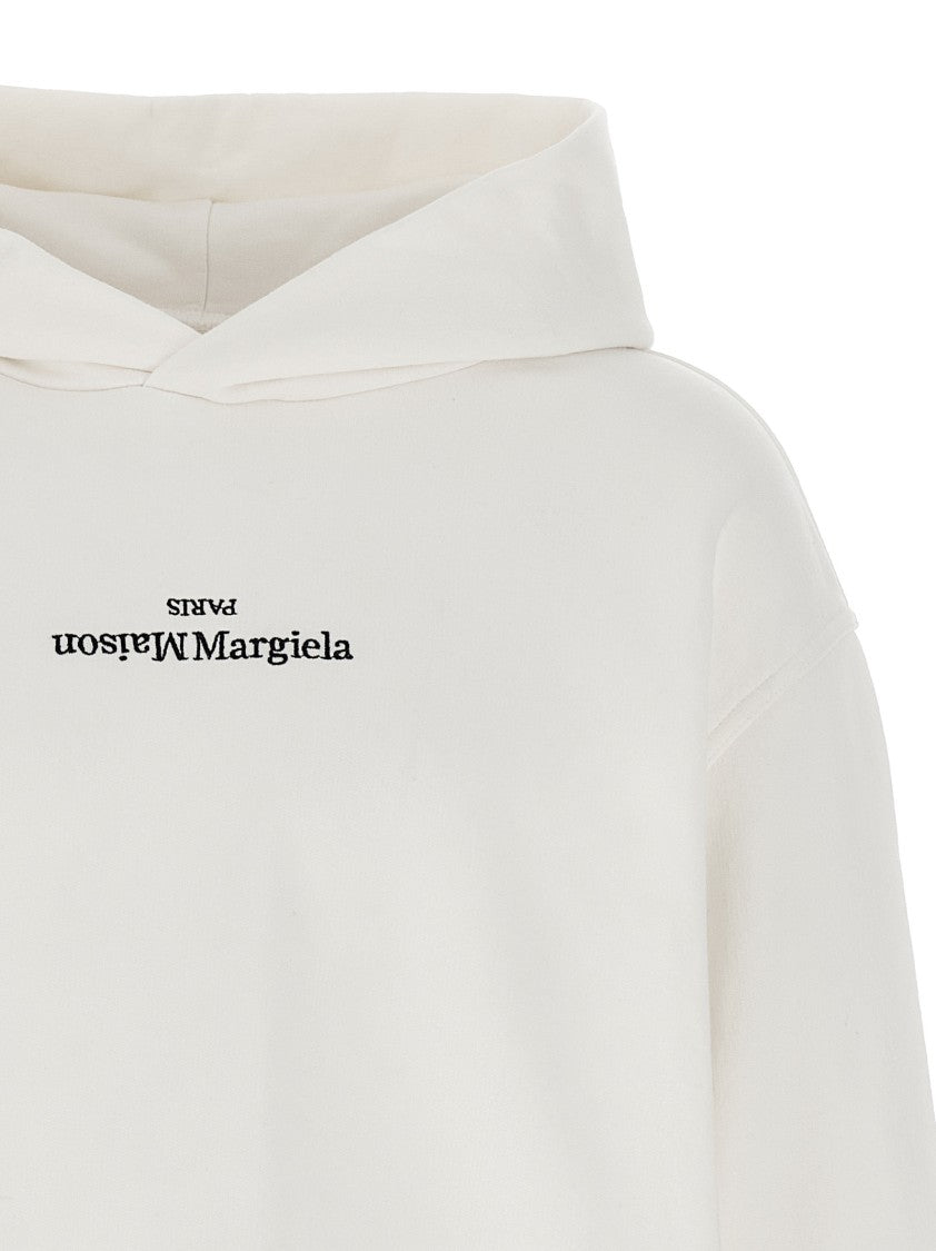 Maison Margiela Minimalist Logo Embroidered Cotton Hoodie