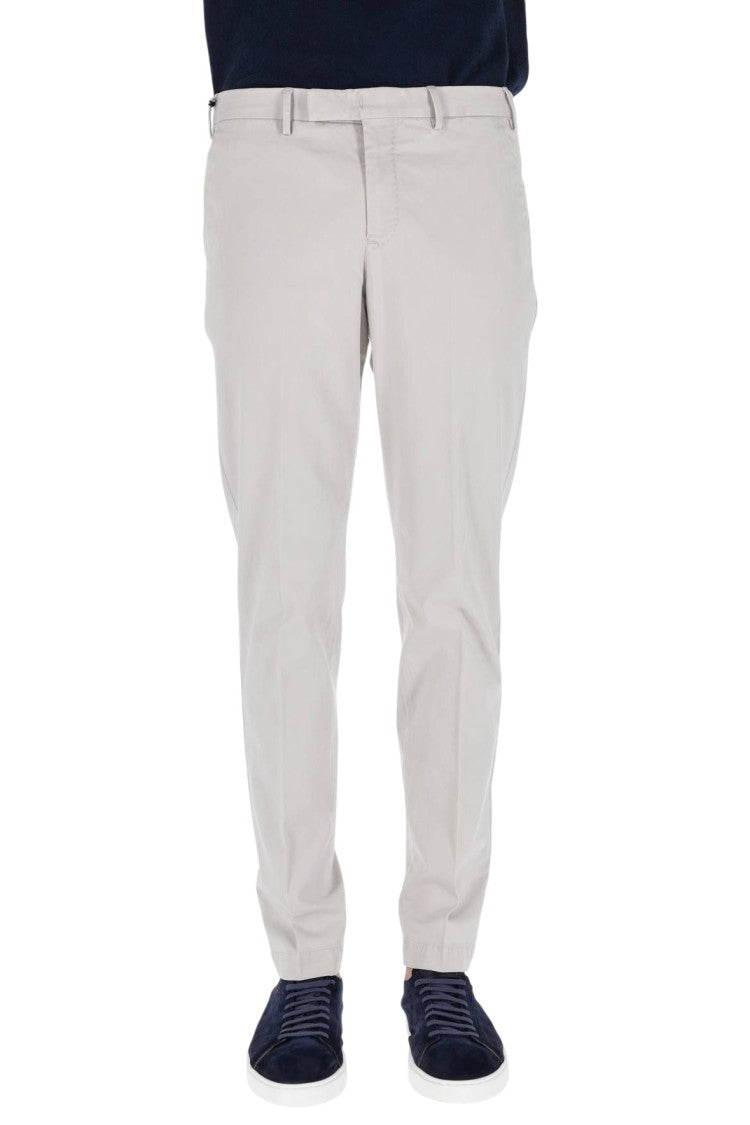 Pt Torino Tailored Cotton Trousers With Délavé Effect And Versatile Design