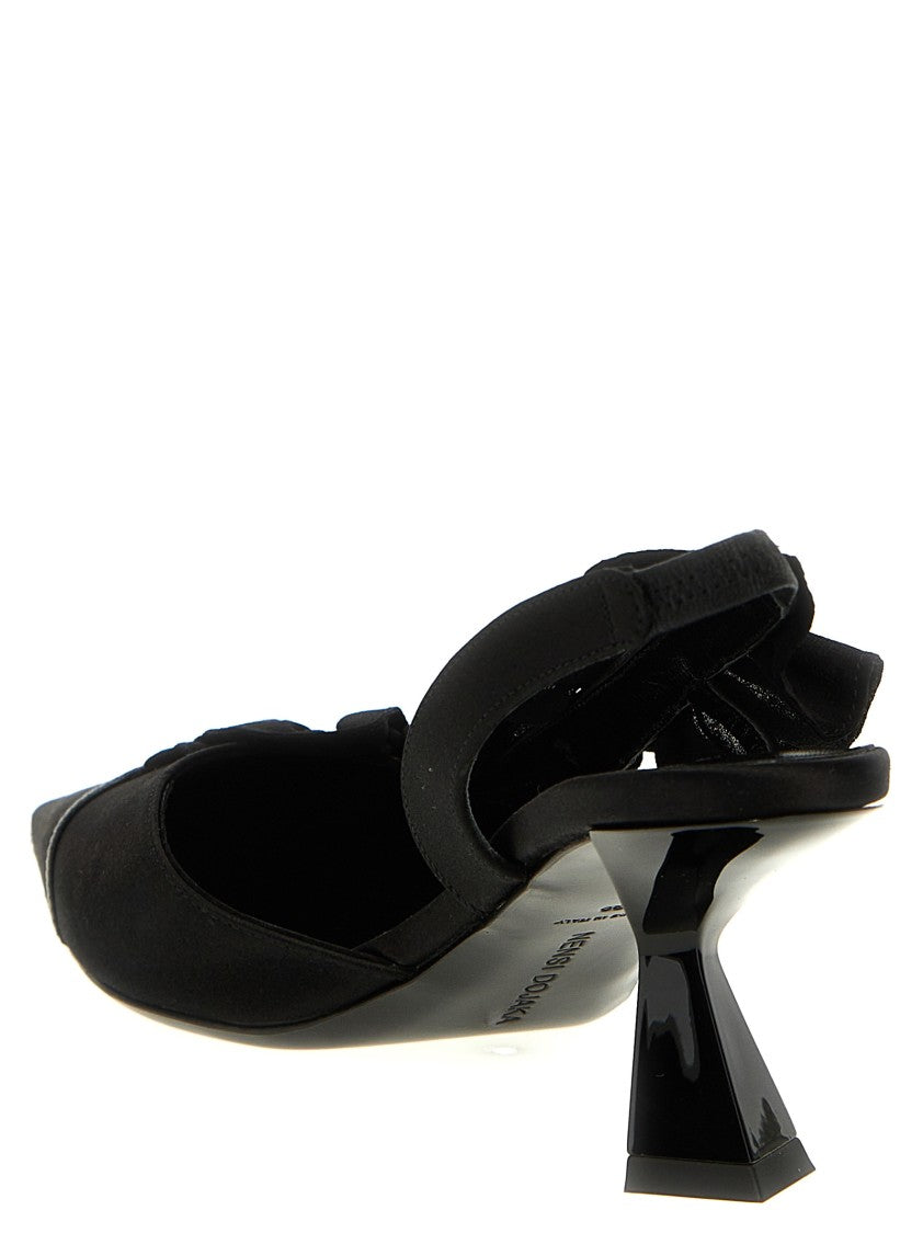 Nensi Dojaka Slingback Ruffle Detail Shoe With Unique Shaped Heel