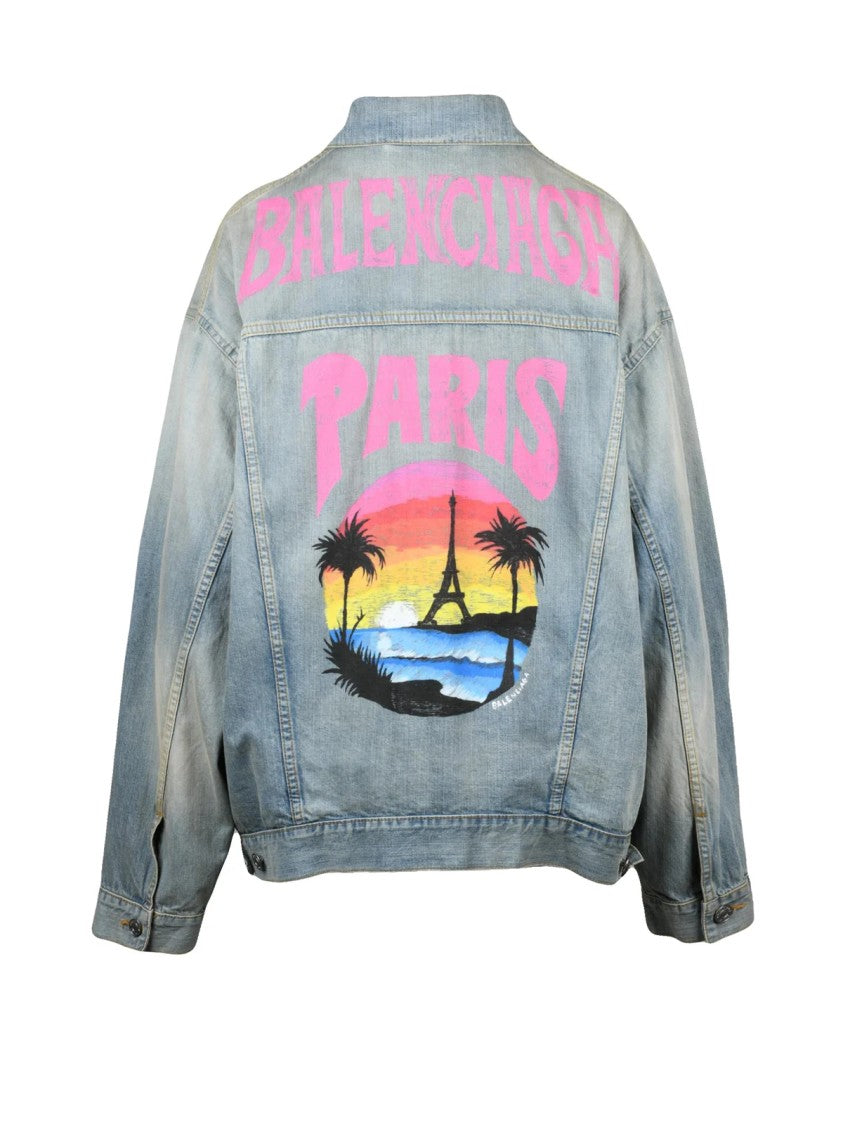 Balenciaga Light Blue Cotton Oversized Denim Jacket