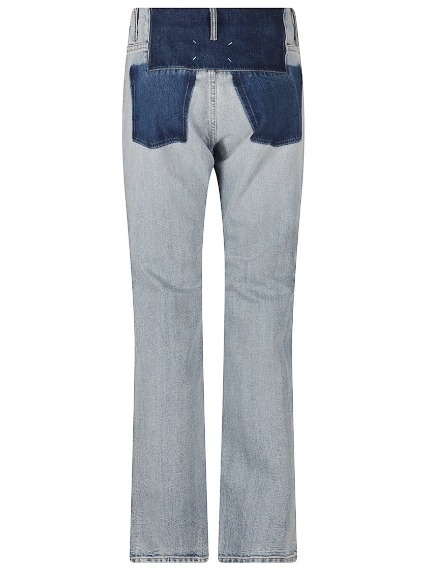 Maison Margiela Straight-Leg Denim Jeans With Contrast Patches And Classic Five-Pocket Styling