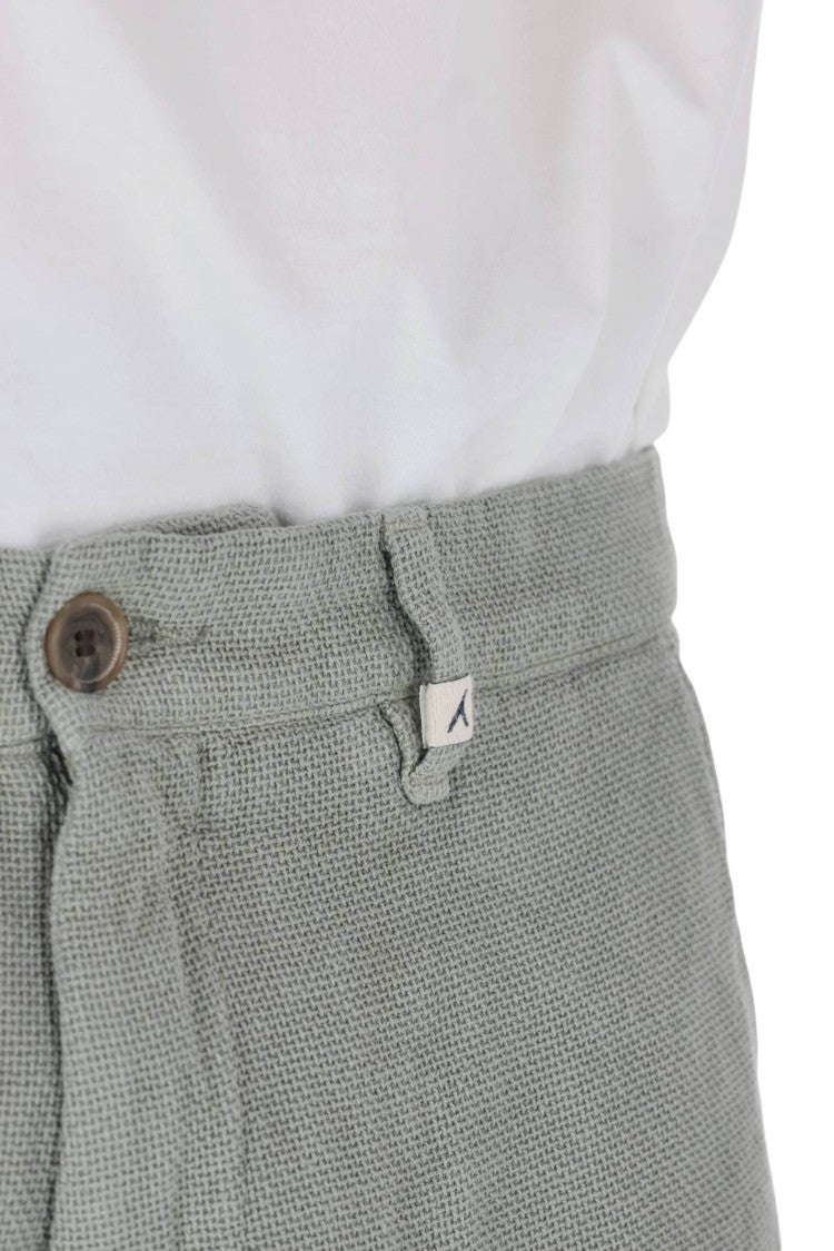 Myths Textured Cotton-Linen Casual Shorts