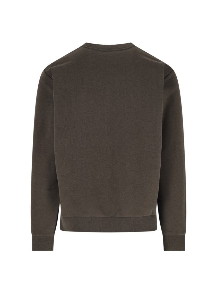 A.P.C. Brown Organic Cotton Ribbed Crewneck Sweatshirt