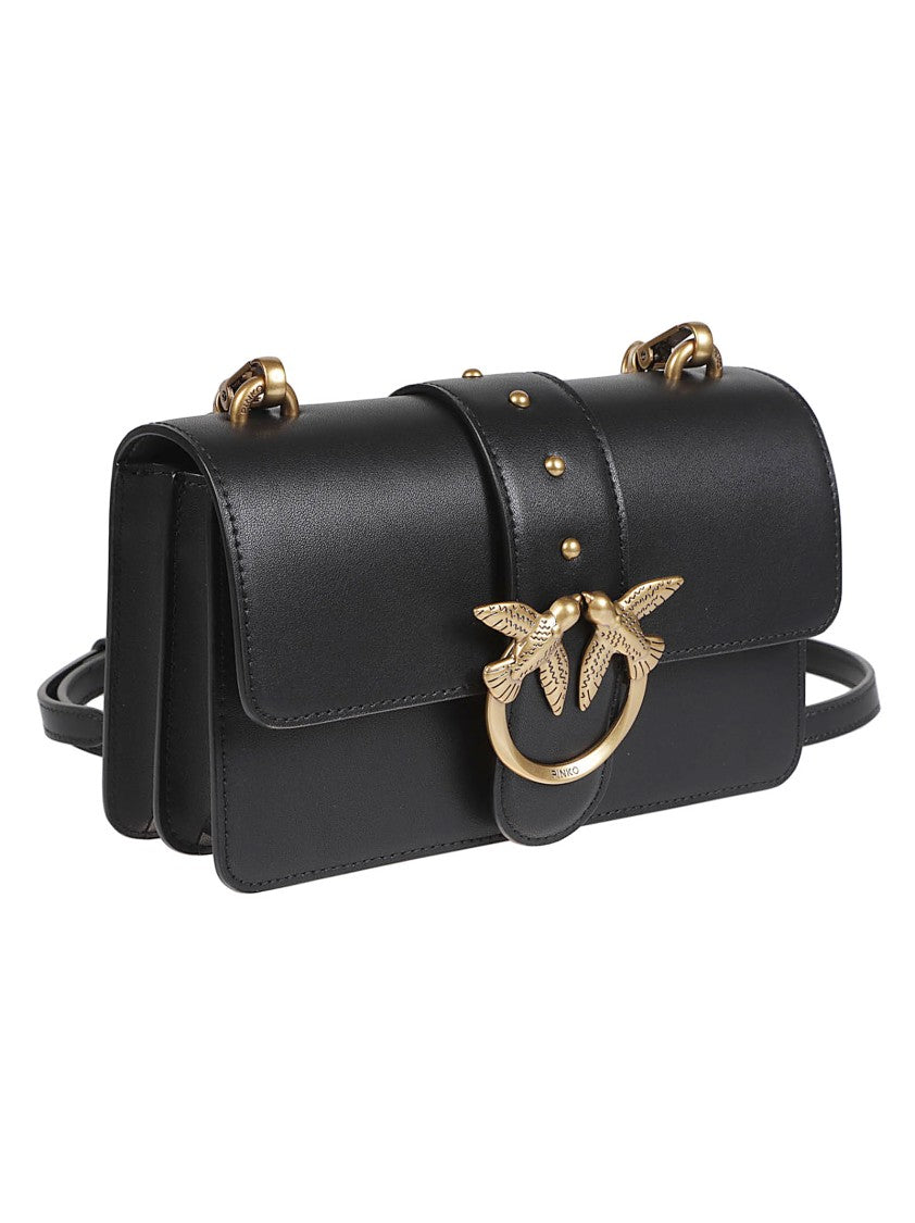 Pinko Love One Mini Rectangular Leather Shoulder Bag