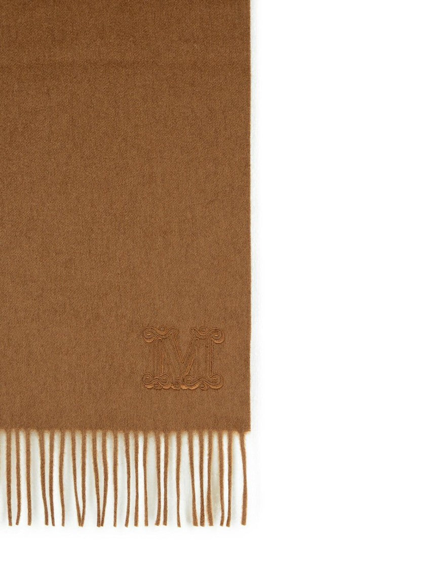 Max Mara 'Wsdalia' Cashmere Stole With Brown 'Monogram' Embroidery