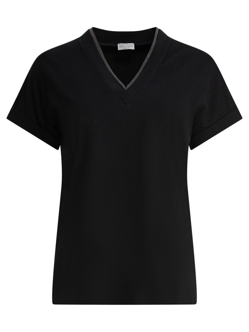 Brunello Cucinelli Short-Sleeve T-Shirt With V-Neckline