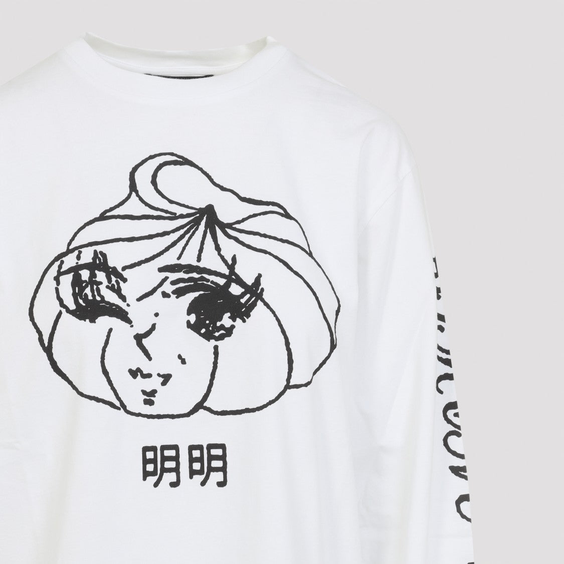 Simone Rocha Long-Sleeve T-Shirt With Abstract Face Design And Script Accents