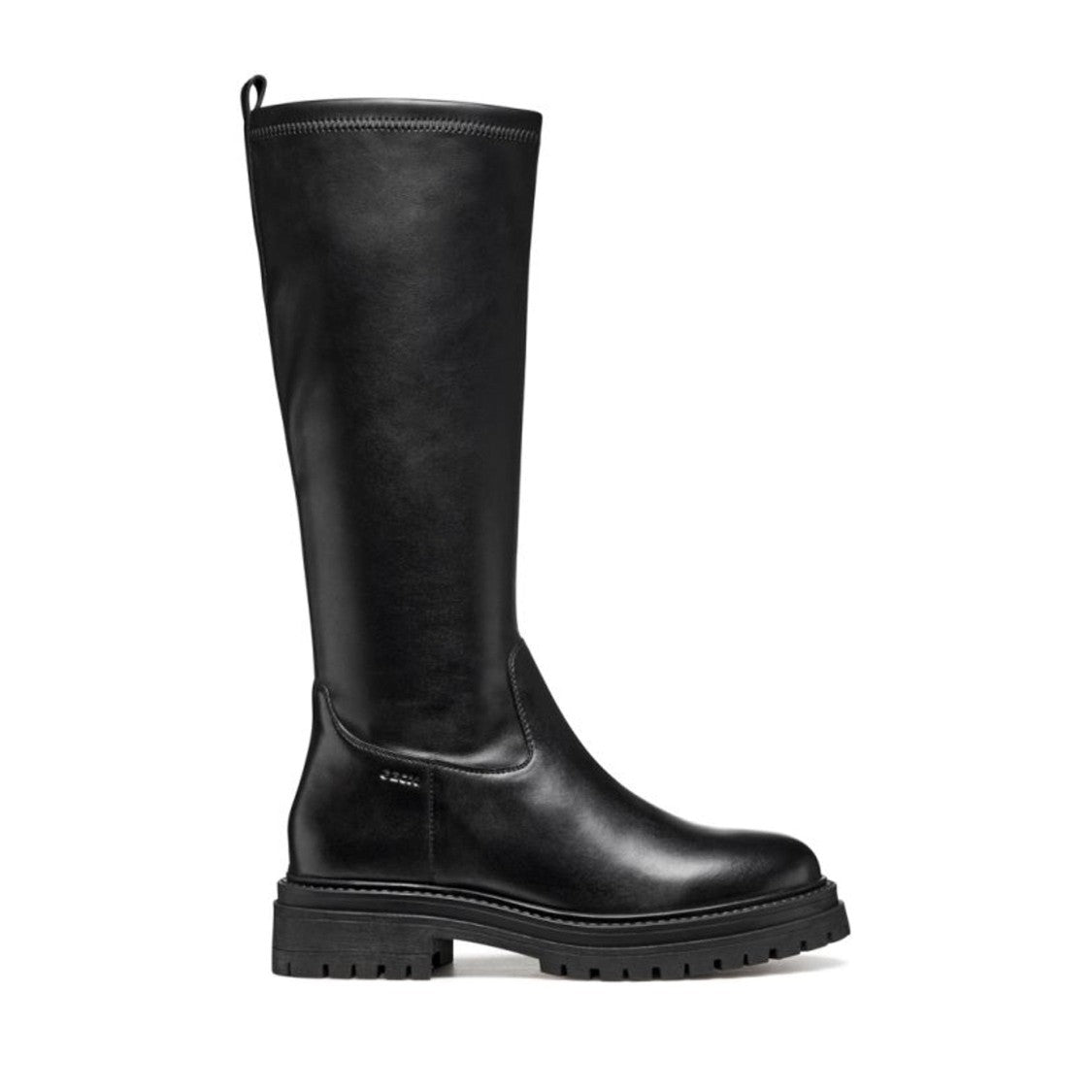 Geox Black Iridea Minimalistic Tall Flat Sole Boots