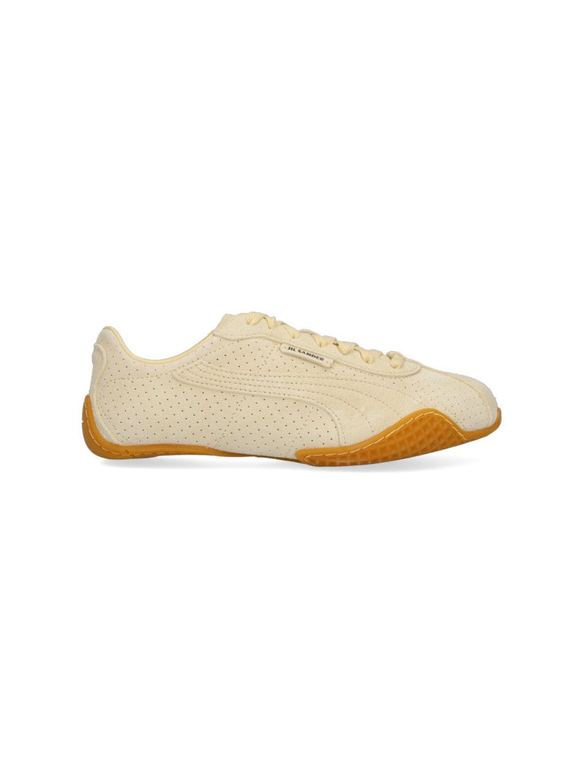 Puma Beige K-Street Perforated Leather Sneakers