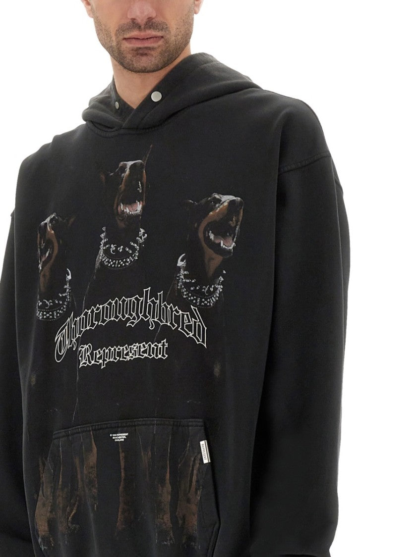 Represent Thoroughbred Gothic Lettering Oversized Hoodie