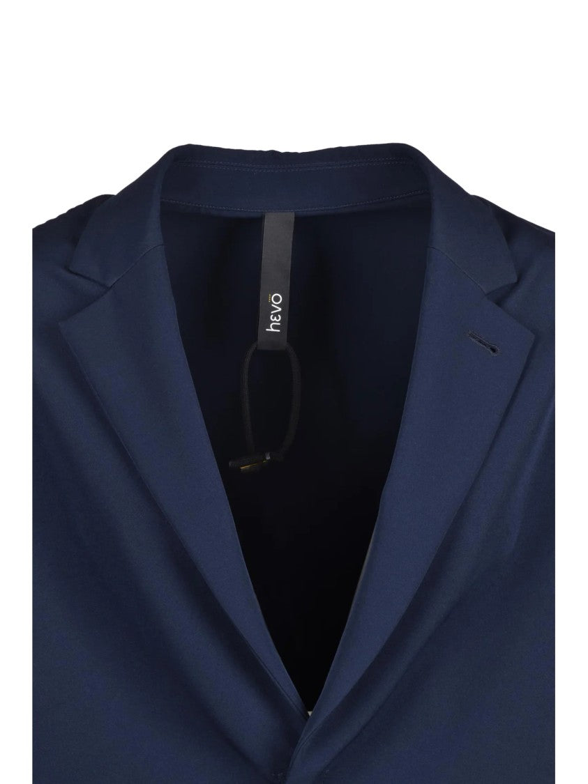 Hevo Blue Calamarena Snap Closure Viscose-Blend Coat